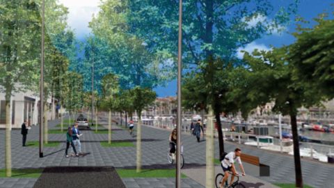 Propuesta Gijón, paseo marítimo peatonal y arbolado