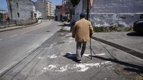 Carretera en Estribela (Pontevedra) donde se produjo un atropello mortal