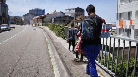 Carretera en el barrio de Estribela, en Pontevedra, donde se produjo un atropello mortal esta semana