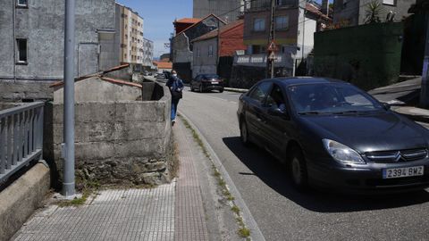 Carretera en el barrio de Estribela, en Pontevedra, donde se produjo un atropello mortal esta semana