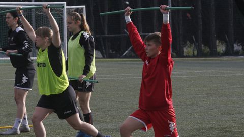 Álvaro, durante una sesión reciente de entrenamiento con el Victoria