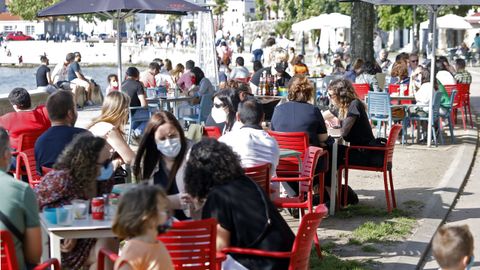 Ambiente en las terrazas en Vigo