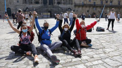 Un grupo de madrileñas llegaron tras terminar el Camino Portugués