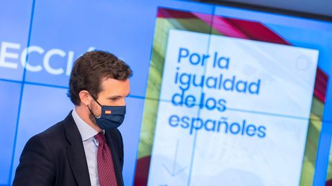 El presidente del PP, Pablo Casado, durante una reunin del Comit de Direccin de su partido.