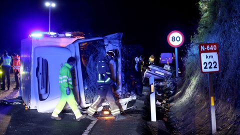 Imagen del lugar del accidente mortal de Caldas, en el que fallecieron tres personas