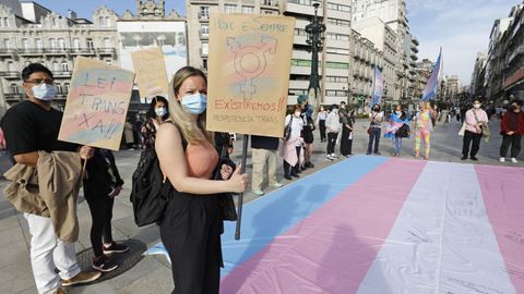 Concentración de apoyo al colectivo trans en Vigo. Transexual.