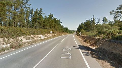 Tramo de la LU-122 donde se produjo el accidente mortal