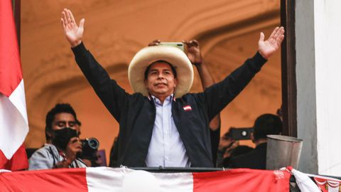 El candidato presidencial de Perú Libre, Pedro Castillo