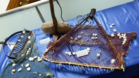 Exposición de arte feita con lixo mariño no liceo de Noia