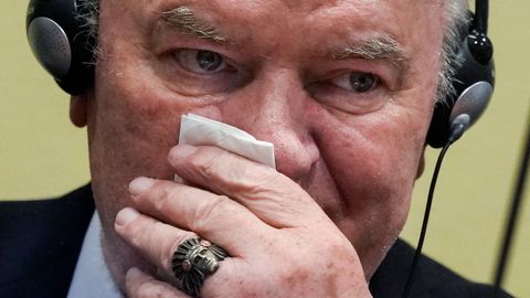 Ratko Mladic, durante la sesión