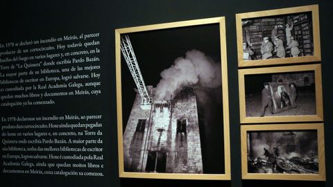 El incendio del pazo de Meirás en febrero de 1978 también está presente con las imágenes tomadas por el fotógrafo de La Voz de Galicia Xosé Castro.