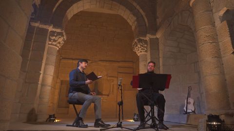 Alvarado e Abramovich, durante a actuación na catedral de Tui