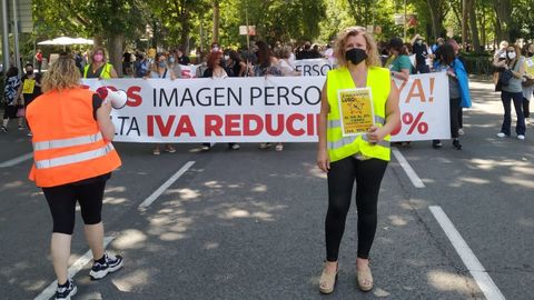 La viveirense Ángeles Salgueiro, en la manifestación de Madrid