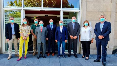 Comitiva de empresarios de San Cibrao, con representantes del Consorcio de la Zona Franca de Vigo