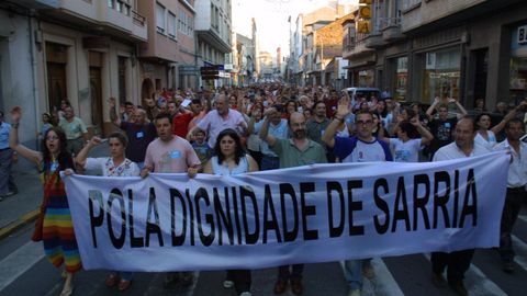 Manifestación multitudinaria en Sarria por el caso de transfugismo, de las más importante que se convocaron en el concello