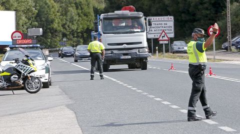 Control de alcohol y drogas de la Guardia Civil en la N-550