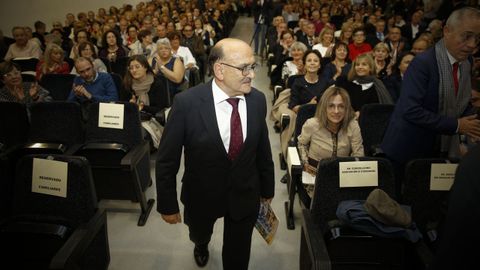Ulbaldo Rueda en el homenaje que le rindió en el 2018 el instituto Rosalía de Castro, del que fue director durante 33 años