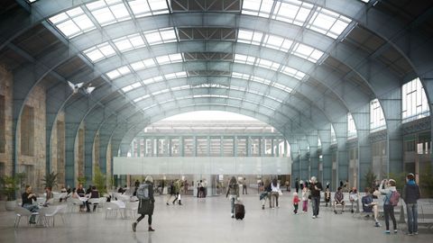 Recreación del interior de la estación de A Coruña
