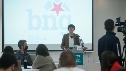 Ana Pontón en la cumbre del BNG celebrada en Lugo este viernes