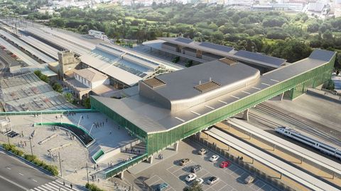 Recreación de la futura estación de Santiago