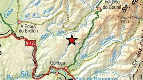 Localización del epicentro de este seísmo, en un mapa publicado en la página web del Instituto Geológico Nacional (IGN)