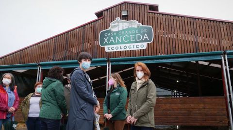 Ana Pontón en su visita a Casa Grande de Xanceda durante la mañana del 21 de junio.