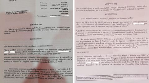Multas de Pilar Martínez y Juan Santos