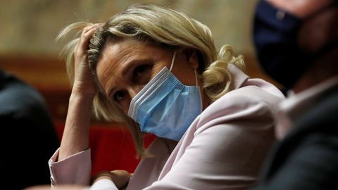 Marine Le Pen, este martes durante la sesión de control al Gobierno.