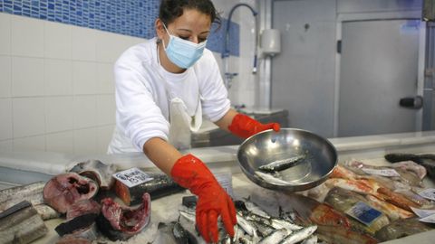 Todos los productos del mar, como los que vendía anteayer esta pescadería de Viveiro, están gravados en España con un 10 % de IVA, el mismo que el de los refresos aunque el pescado es un alimento básico y esencial