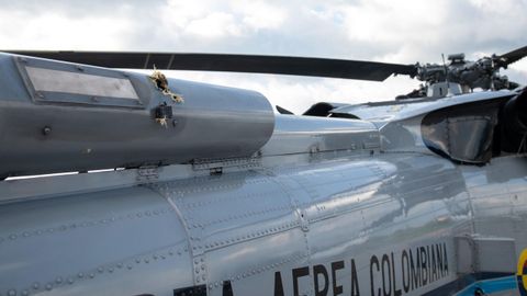 Daños en el helicóptero en el que viajaba el presidente de Colombia, Iván duque