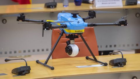 Uno de los drones mostrados en la presentación del dispositivo especial de tráfico de este verano