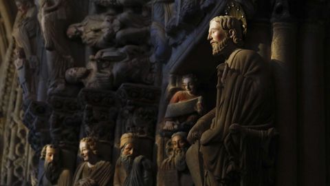 Pórtico de la Gloria, en la catedral de Santiago.