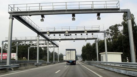 Peaje automático en la autovía A28 entre Viana do Castelo y Oporto