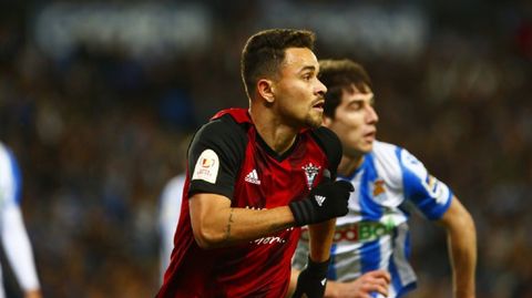 Matheus Aiás, durante el Mirandés-Real Sociedad de la Copa del Rey 19/20
