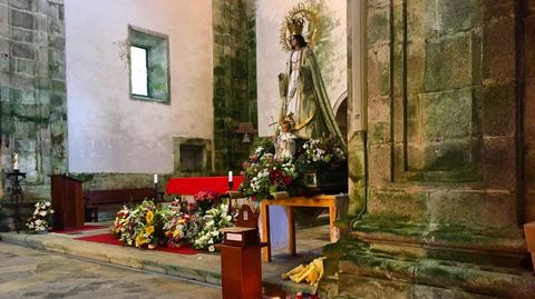 Imagen de la Virxe da Cela en el monasterio de Santa María de Monfero