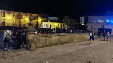 Imagen de este sábado por la noche en las inmediaciones de la Catedral de Lugo