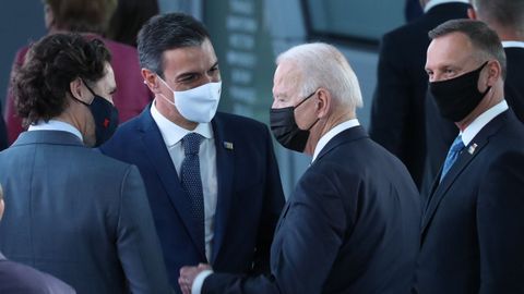 Biden y Sánchez en la cumbre de la OTAN que se celebró el pasado mes en Bruselas.