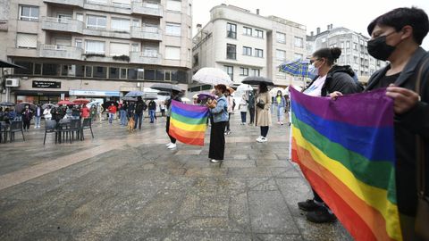 Varias personas concentradas en Lalín