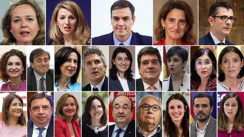 Nuevo Gobierno de Sánchez julio 2021.Estos son las tres vicepresidentas y los 20 ministros que forman con Pedro Sánchez el cuarto Gobierno de coalición