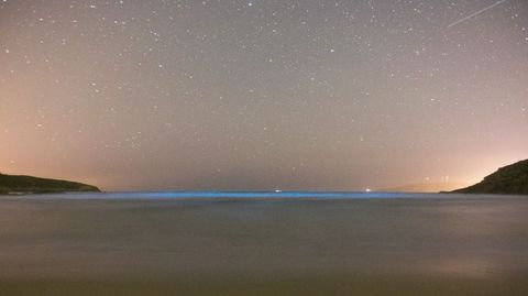 La fotógrafa Ana García captó el mar de ardora en la playa de Rebordelo, Cabana