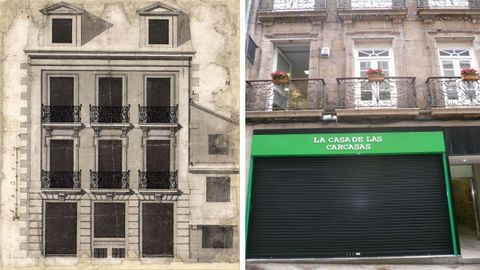 Hasta hace unos meses, este era el aspecto que lucía el número 27 de la calle Real (como se puede ver a la derecha de la imagen). Una reconstrucción que nada tenía que ver con la original. Una remodelación que se hizo a pesar de que el edificio está protegido de forma integral