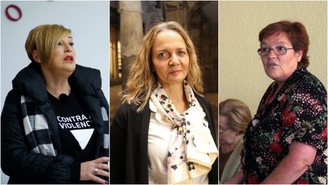 Ana Saavedra, presidenta de Mirabal; la realizadora Zaza Ceballos; y la fundadora de Alar, Marijé Díaz