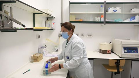La encargada del servicio, Mercedes Otero, en uno de los laboratorios del centro