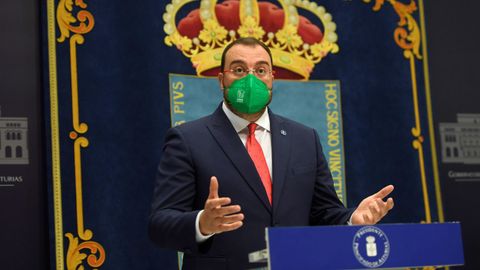 El presidente del Principado de Asturias, Adrián Barbón
