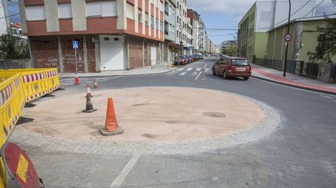 La rotonda, en el mes de abril, cuando se estaba habilitando