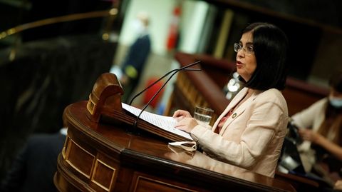 La ministra Carolina Darias, en su intervención de esta mañana en el Congreso de los Diputados