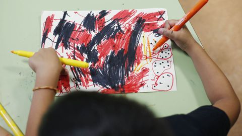Dibujos en una aula de Infantil