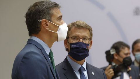 Sánchez y Feijoo este domingo en Santiago