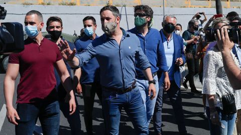 Santiago Abascal, líder de Vox, visitando Ceuta en mayo