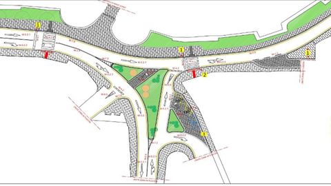 El proyecto para la Rúa Santiago, con una isleta central